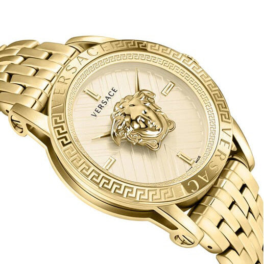 Versace V-Code Quartz Men's Gold Watch