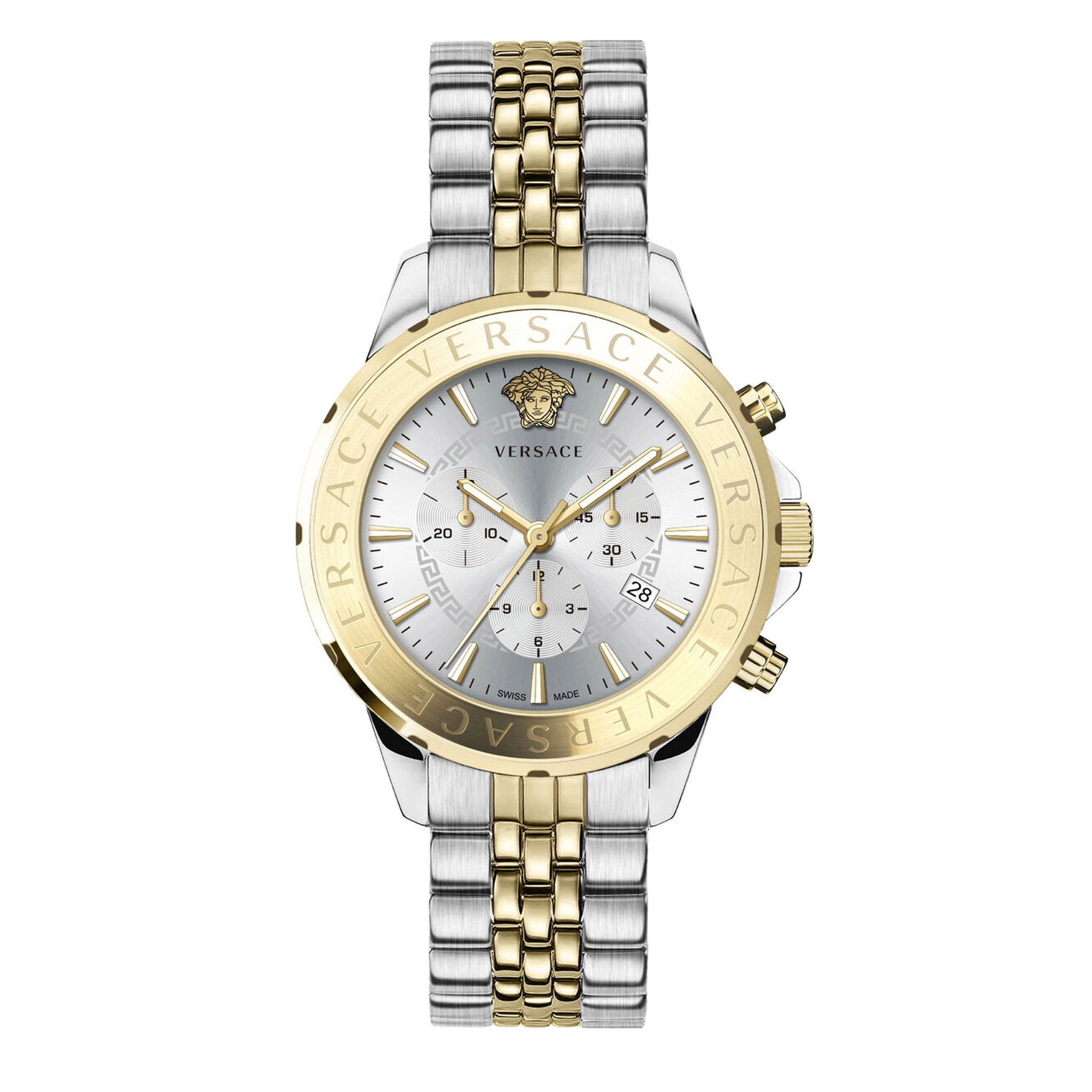 Versace Signature Chronograph Quartz Men's Gold Silver Watch