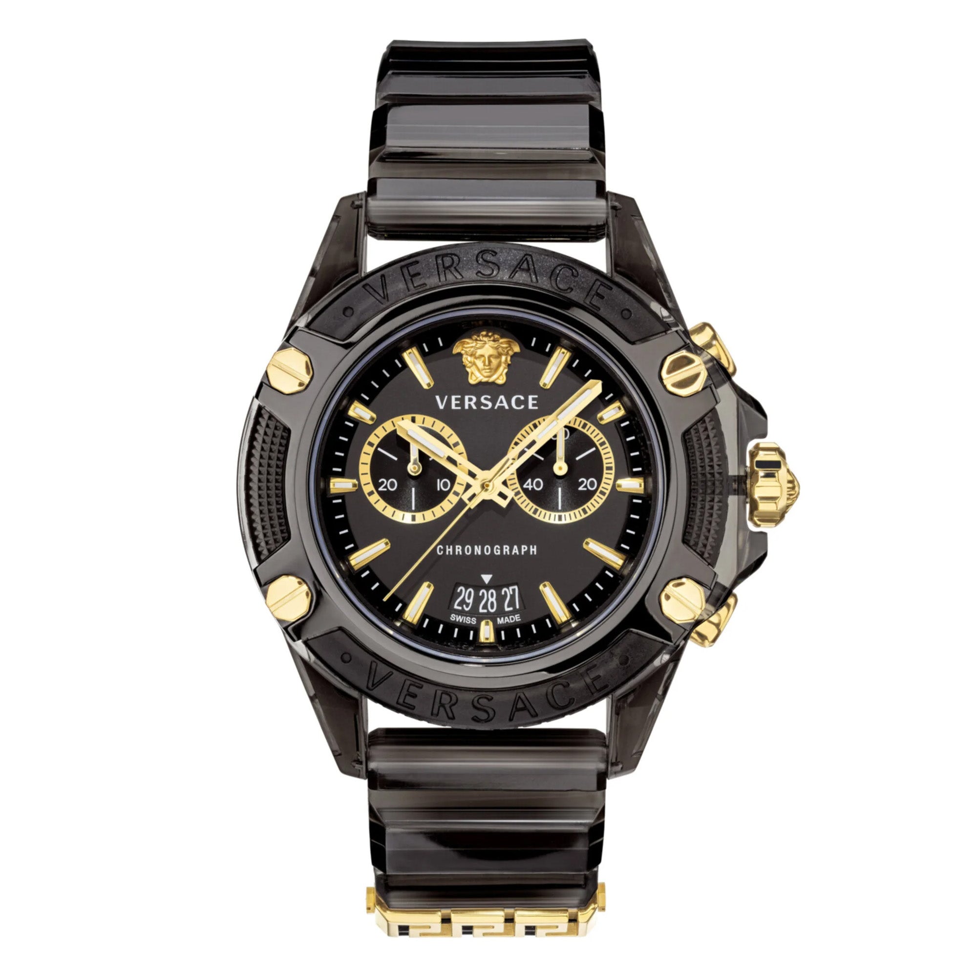 Versace Icon Active Chronograph Men's Black Gold Watch