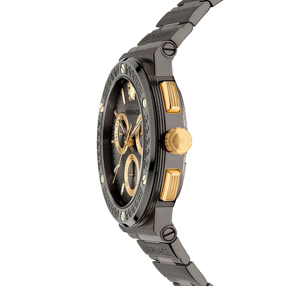 Versace Greca Logo Chronograph Men's Grey Watch