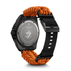 Victorinox Dive Pro Quartz Orange Paracord Band Black Dial Watch 242069.1