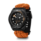 Victorinox Dive Pro Quartz Orange Paracord Band Black Dial Watch 242069.1
