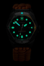 Victorinox Dive Pro Quartz Orange Paracord Band Black Dial Watch 242069.1