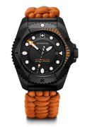 Victorinox Dive Pro Quartz Orange Paracord Band Black Dial Watch 242069.1