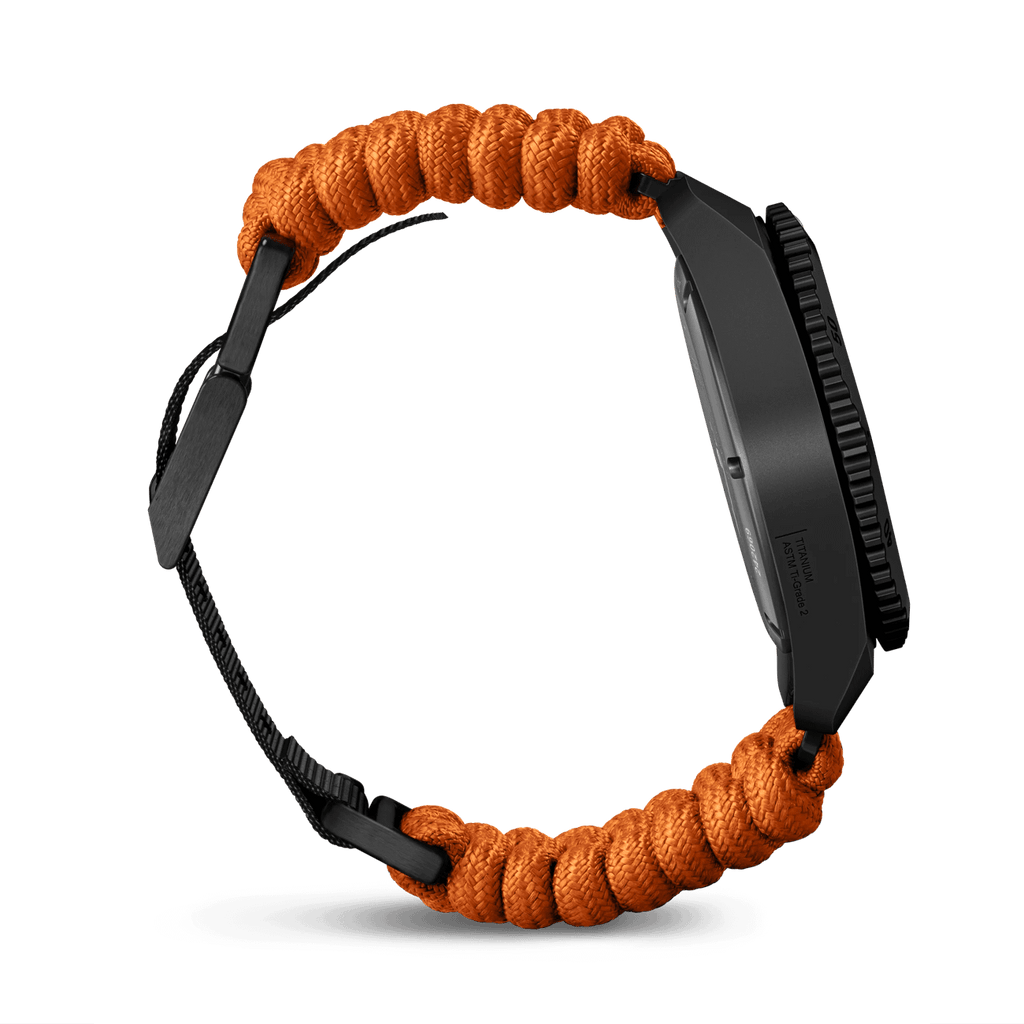 Victorinox Dive Pro Quartz Orange Paracord Band Black Dial Watch 242069.1