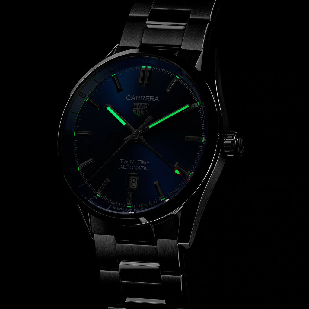 TAG Heuer Carrera Men's Blue Twin-Time Automatic Watch