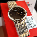 Tissot T Classic Tradition Chronograph Black Dial Silver Steel Strap Watch For Men - T063.617.11.057.00