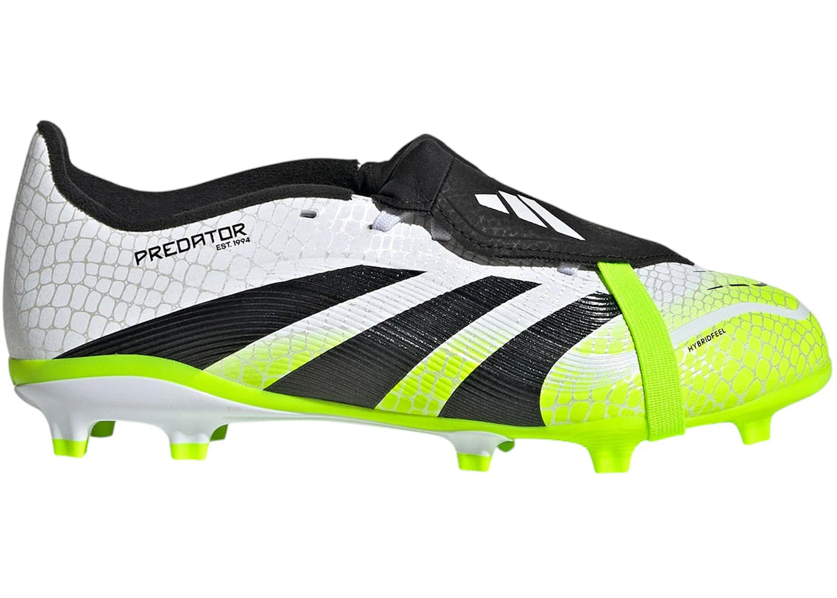 adidas Predator League Fold-Over Tongue FG/MG Cloud White Core Black Lucid Lemon (GS)