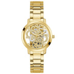 Guess Ladies Quattro Clear Gold Watch