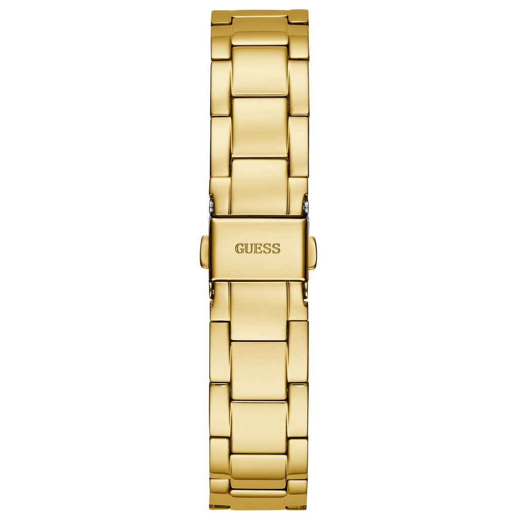Guess Ladies Quattro Clear Gold Watch