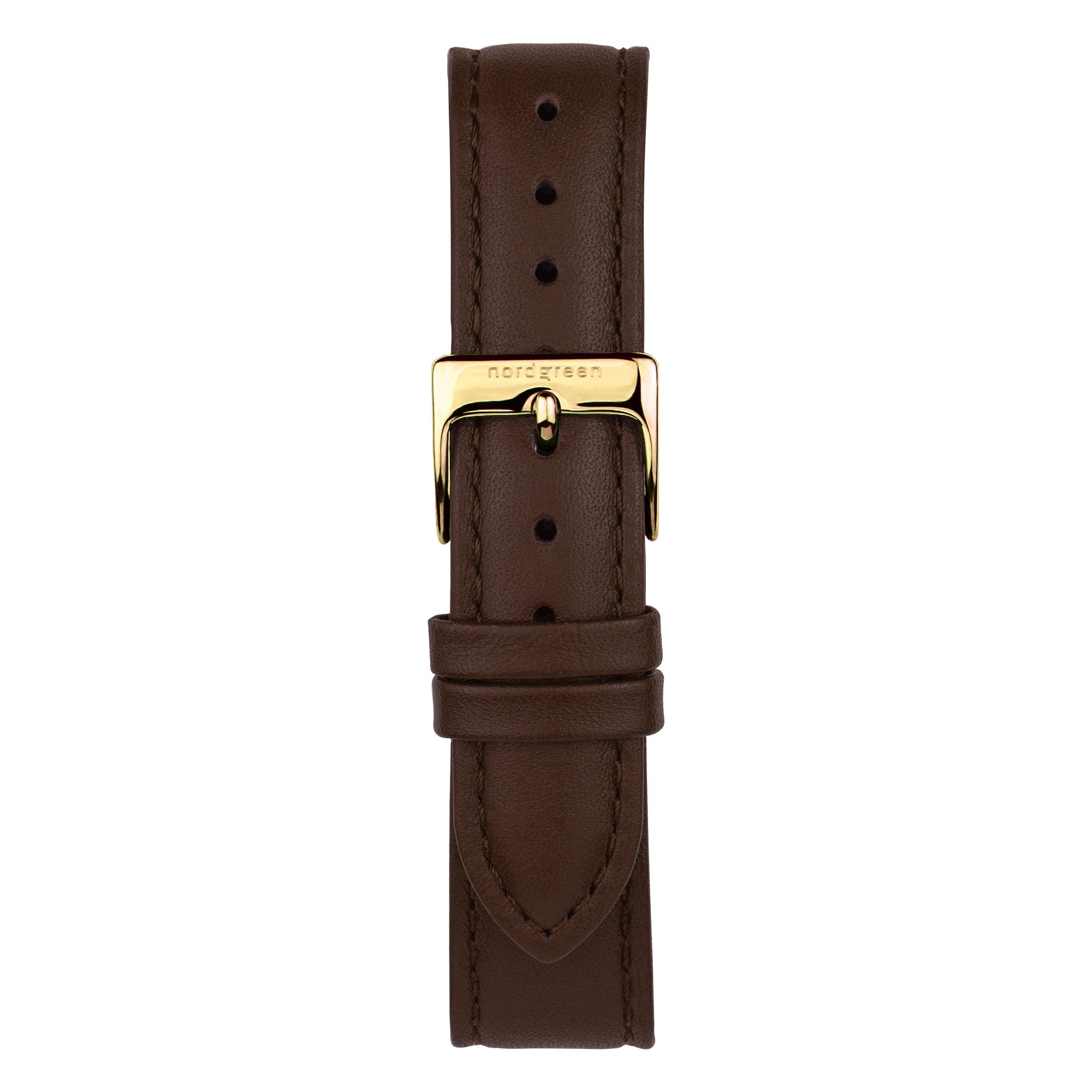 Nordgreen Native Dark Brown Leather 40mm Gold Case Watch