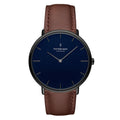 Nordgreen Native Dark Brown Leather 40mm Gun Metal Case Watch