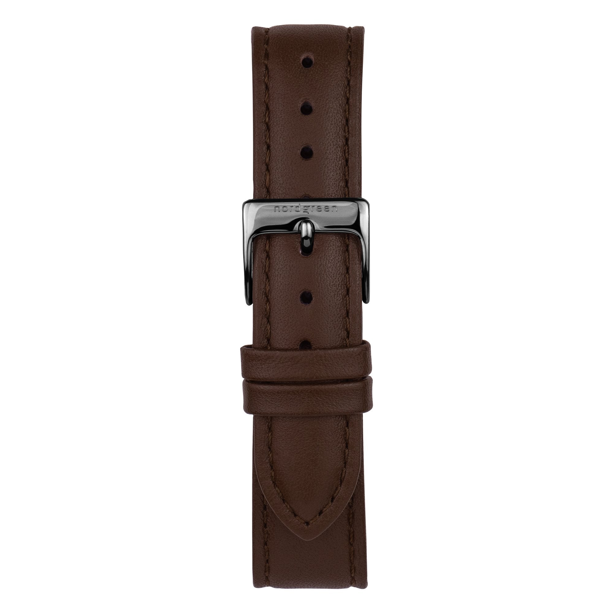 Nordgreen Native Dark Brown Leather 40mm Gun Metal Case Watch