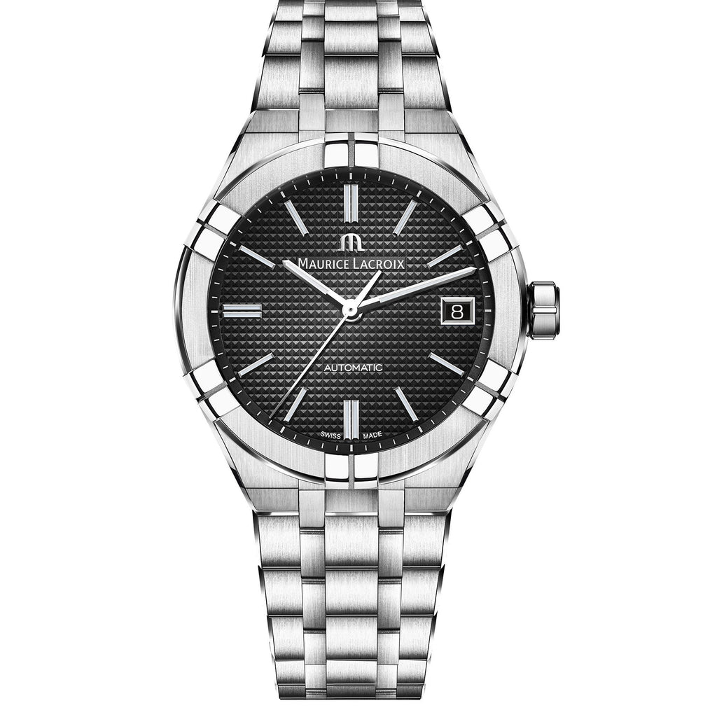 Maurice Lacroix Men's Black Aikon Automatic Stainless Steel Watch AI6007-SS002-330-1