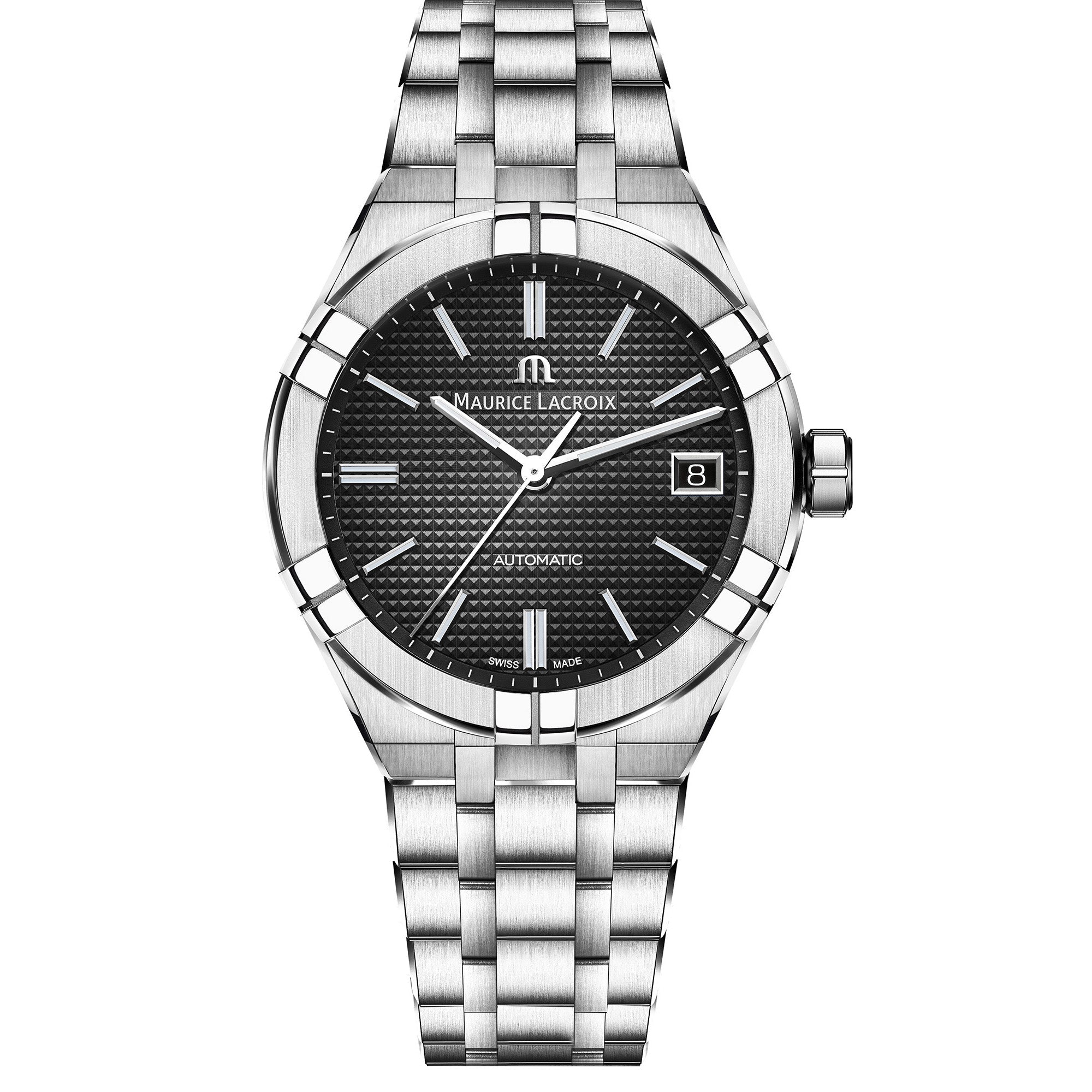 Maurice Lacroix Men's Black Aikon Automatic Stainless Steel Watch AI6007-SS002-330-1