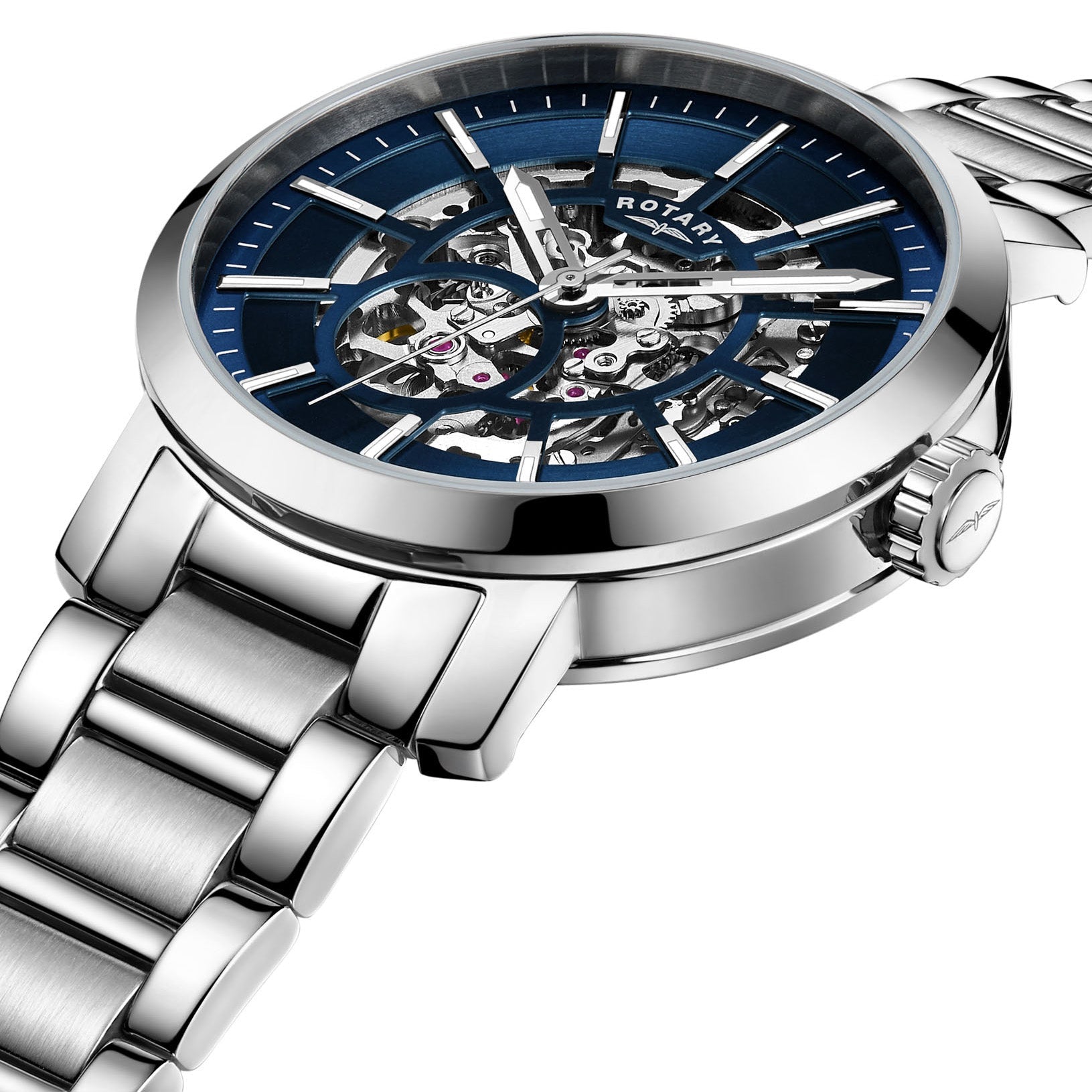 Rotary Greenwich Skeleton Men's Blue Watch