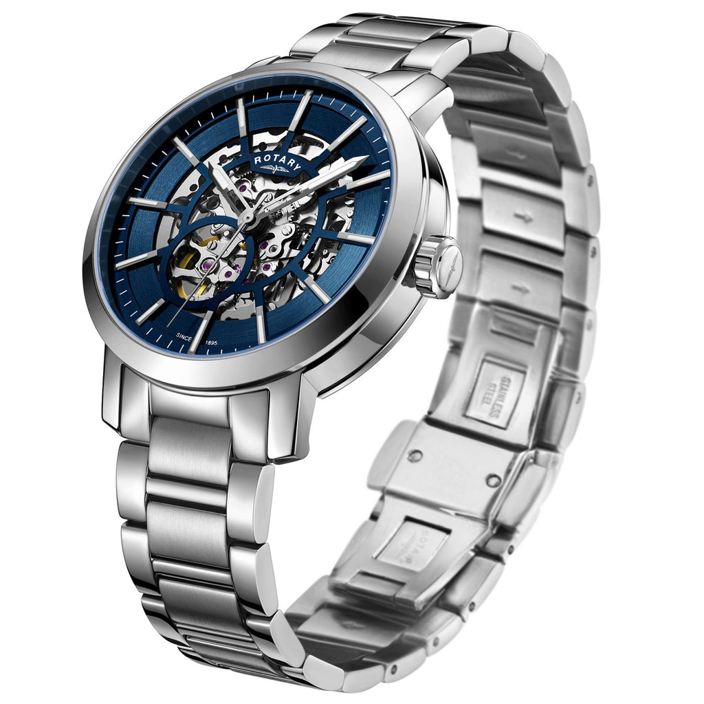 Rotary Greenwich Skeleton Men's Blue Watch