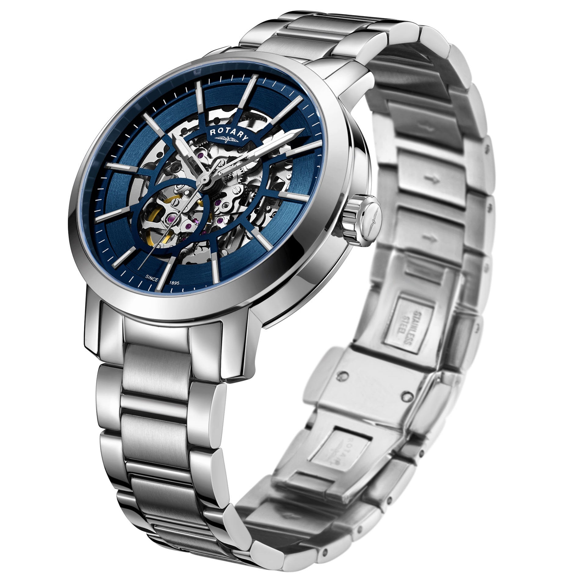 Rotary Greenwich Skeleton Men's Blue Watch