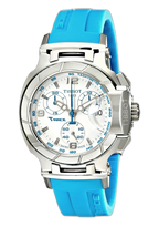 Tissot T Race Chronograph White Dial Brown Rubber Strap Watch for Women - T048.217.17.017.02
