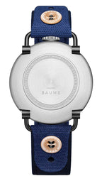 Baume & Mercier Baume Stainless Steel Blue Dial Blue Cotton Strap Moonphase Quartz Mens Watch M0A10637