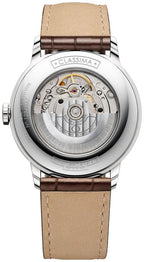 Baume & Mercier Classima Automatic Silver-Tone Dial Brown Leather Strap Date Mens Watch MOA10263