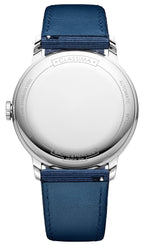 Baume & Mercier Classima Automatic Stainless Steel Gray Dial Blue Canvas Strap Date Mens Watch M0A10608