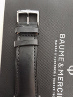 Baume & Mercier Classima Automatic White Dial Black Leather Strap Date Mens Watch MOA10332