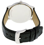 Baume & Mercier Classima Stainless Steel Black Dial Black Leather Strap Date Quartz Mens Watch MOA10098