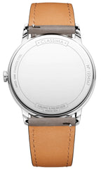 Baume & Mercier Classima Stainless Steel Green Dial Gray Brown Leather Date Quartz Mens Watch M0A10607