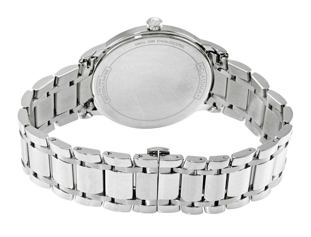 Baume & Mercier Classima Stainless Steel White Dial Date Quartz Mens Watch M0A10526
