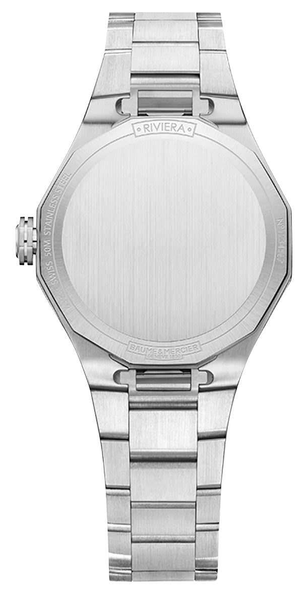 Baume & Mercier Riviera Stainless Steel Blue Dial Date Quartz Womens Watch M0A10811
