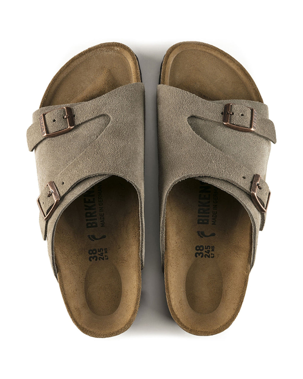 Zurich Taupe Suede Leather Sandals