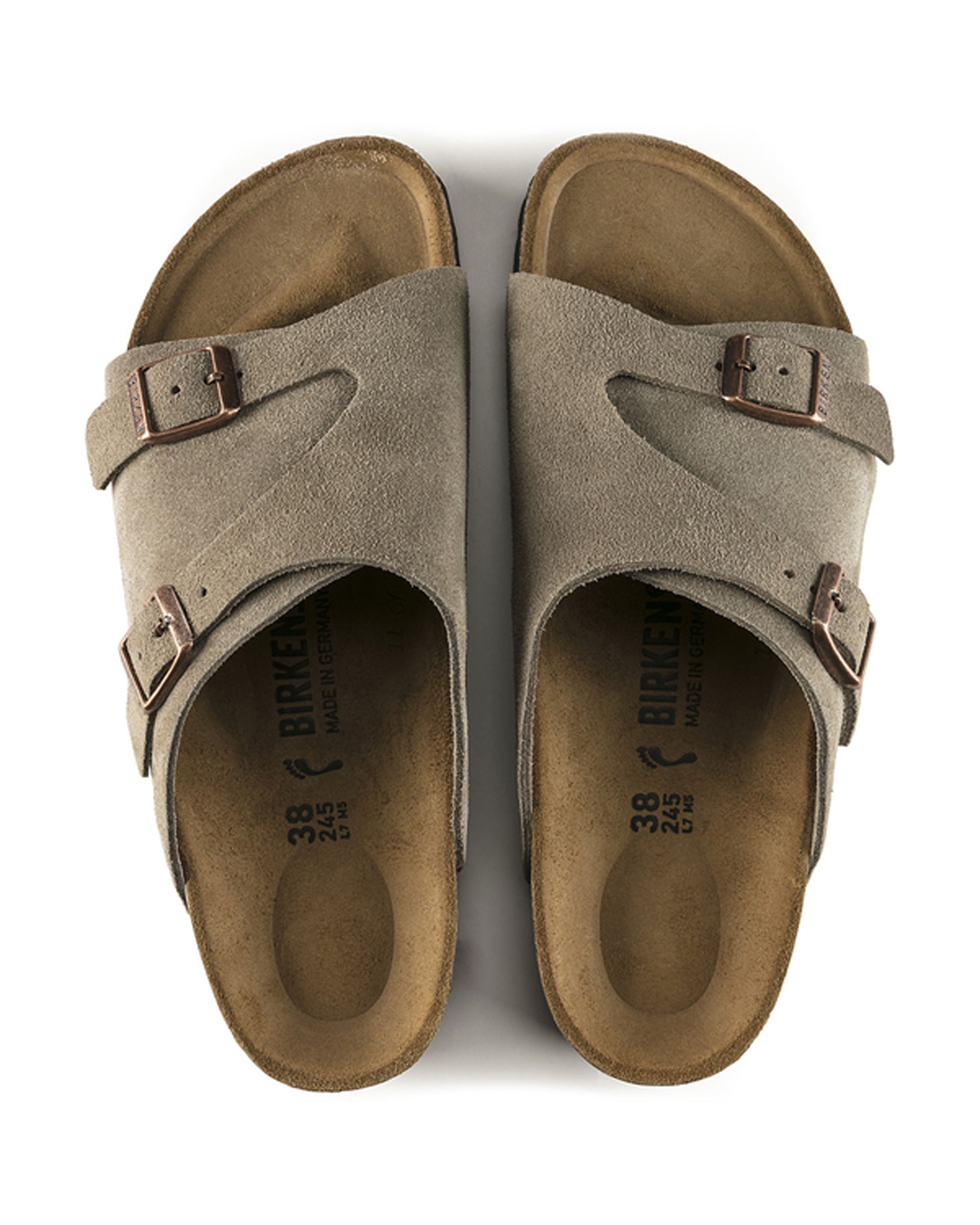 Zurich Taupe Suede Leather Sandals