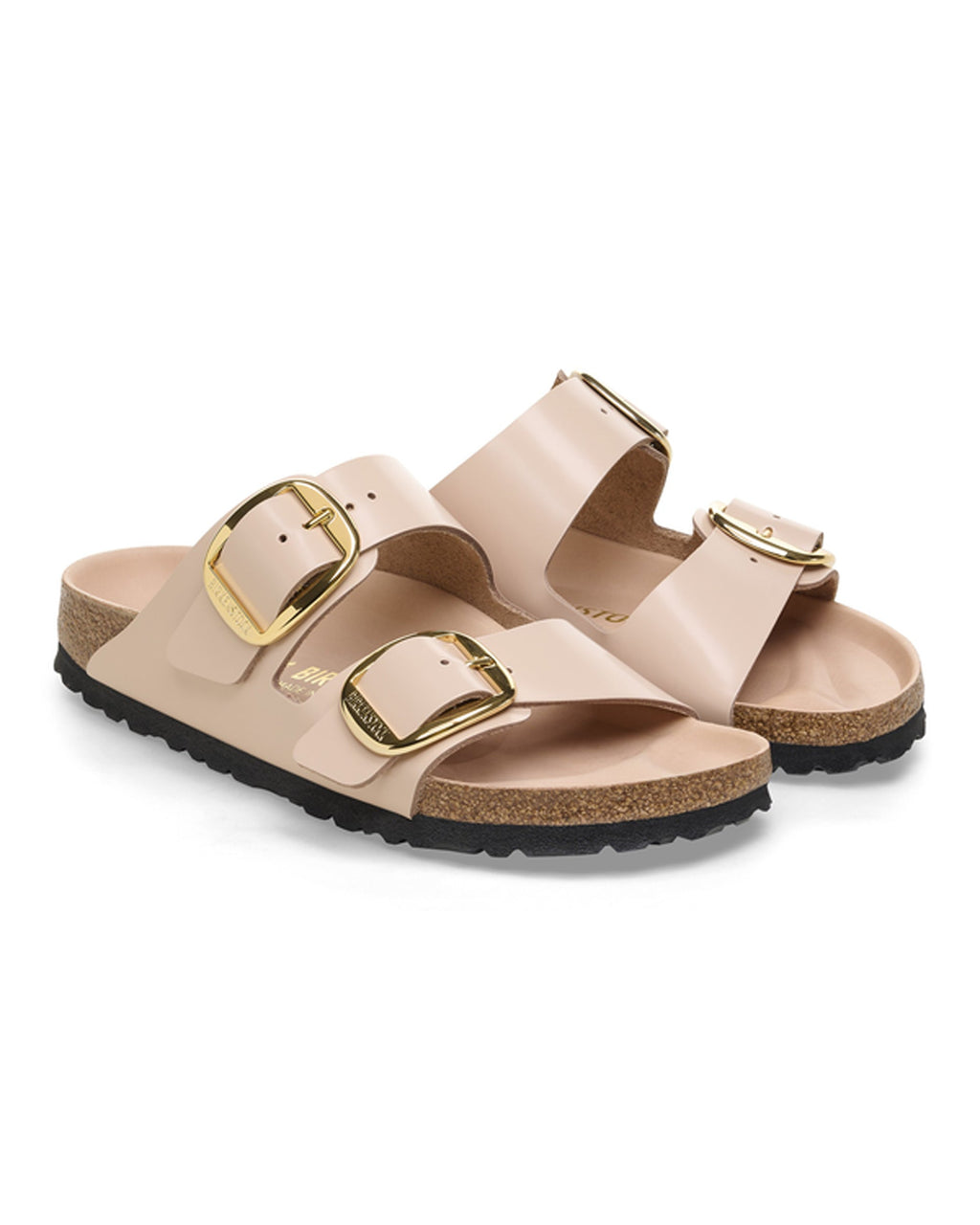 Arizona Big Buckle High Shine New Beige Leather Sandals