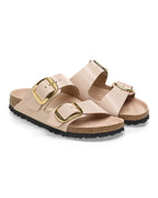 Arizona Big Buckle High Shine New Beige Leather Sandals