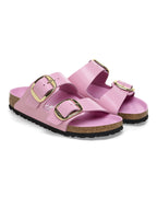 Arizona Big Buckle High Shine Fondant Pink Leather Sandals
