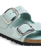 Arizona Big Buckle High Shine Surf Green Leather Sandals