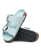 Arizona Big Buckle High Shine Surf Green Leather Sandals