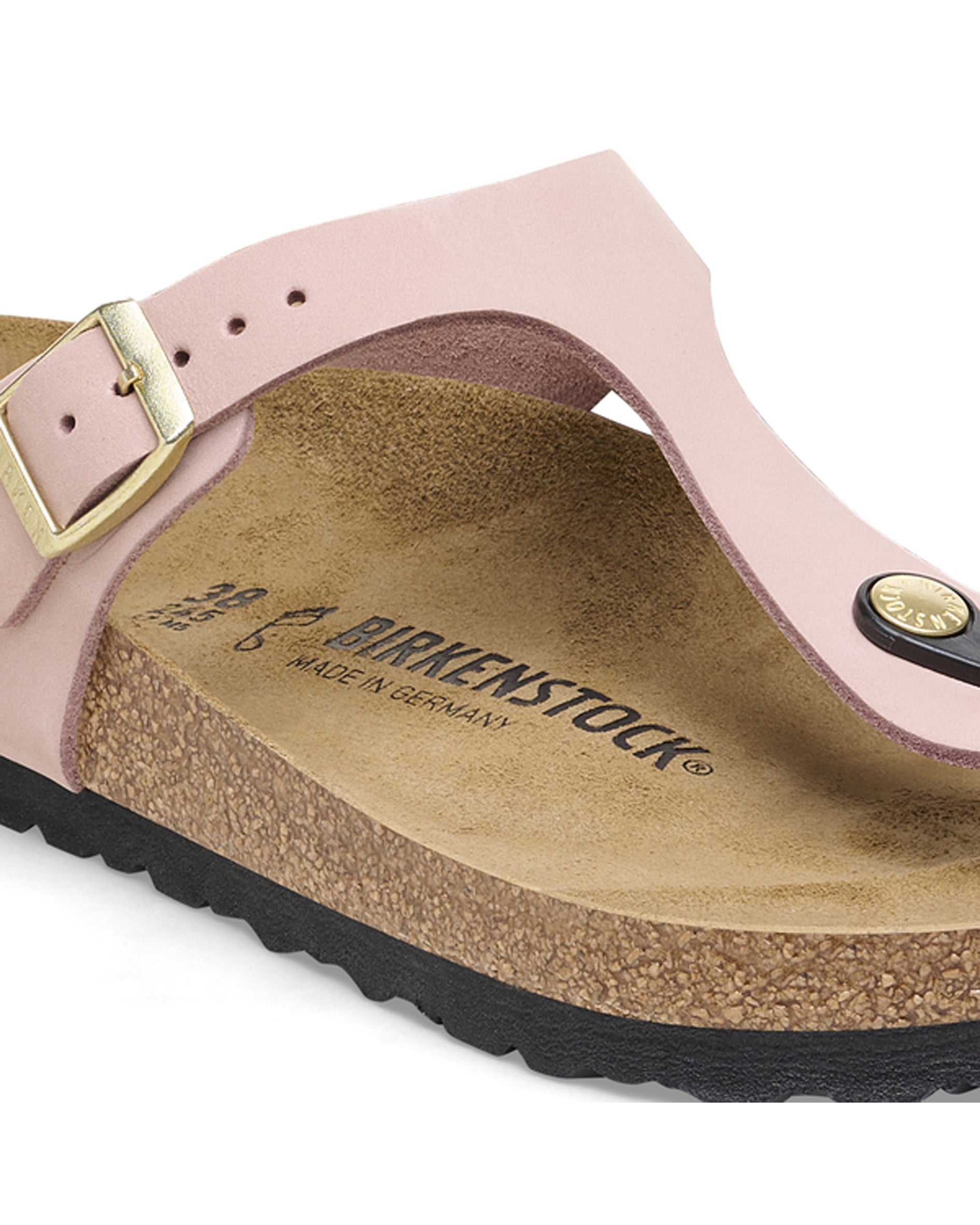 Gizeh Soft Pink Nubuck Leather Sandals