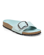 Madrid Big Buckle High Shine Surf Green Leather Sandals