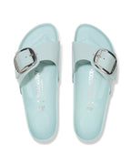 Madrid Big Buckle High Shine Surf Green Leather Sandals