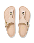 Gizeh Big Buckle High Shine New Beige Leather Sandals