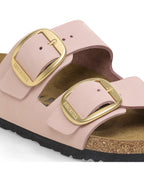 Arizona Big Buckle Soft Pink Nubuck Leather Sandals