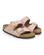 Arizona Big Buckle Soft Pink Nubuck Leather Sandals