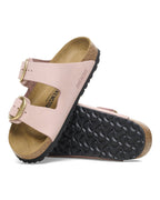 Arizona Big Buckle Soft Pink Nubuck Leather Sandals