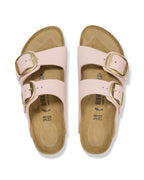 Arizona Big Buckle Soft Pink Nubuck Leather Sandals