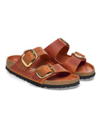 Arizona Big Buckle Burnt Orange Oiled Leather Sandals