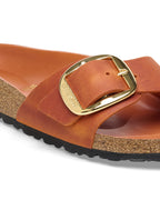 Madrid Big Buckle Burnt Orange Oiled Leather Sandals