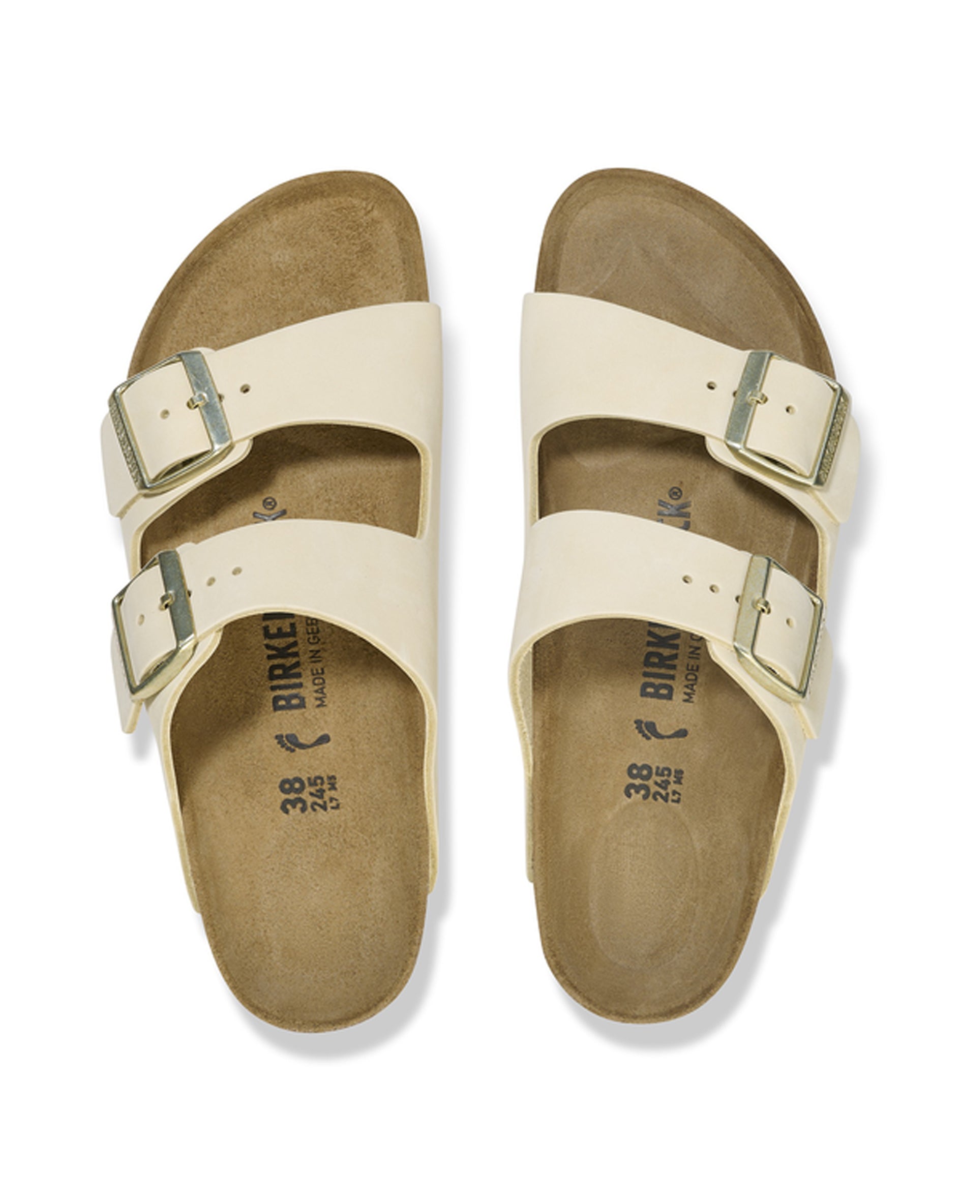 Arizona Ecru Nubuck Leather Sandals