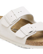 Arizona Antique White Suede Leather Sandals